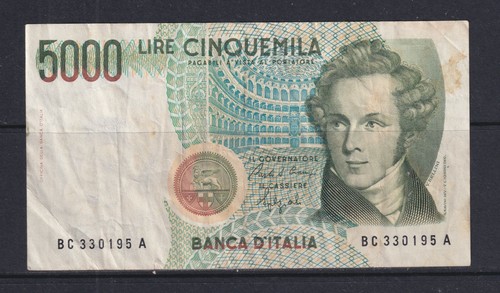 Italia banconota 5000 lire - italia,