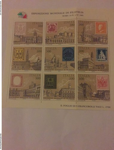 Italy 1985 stamps sheet italia - italy,
